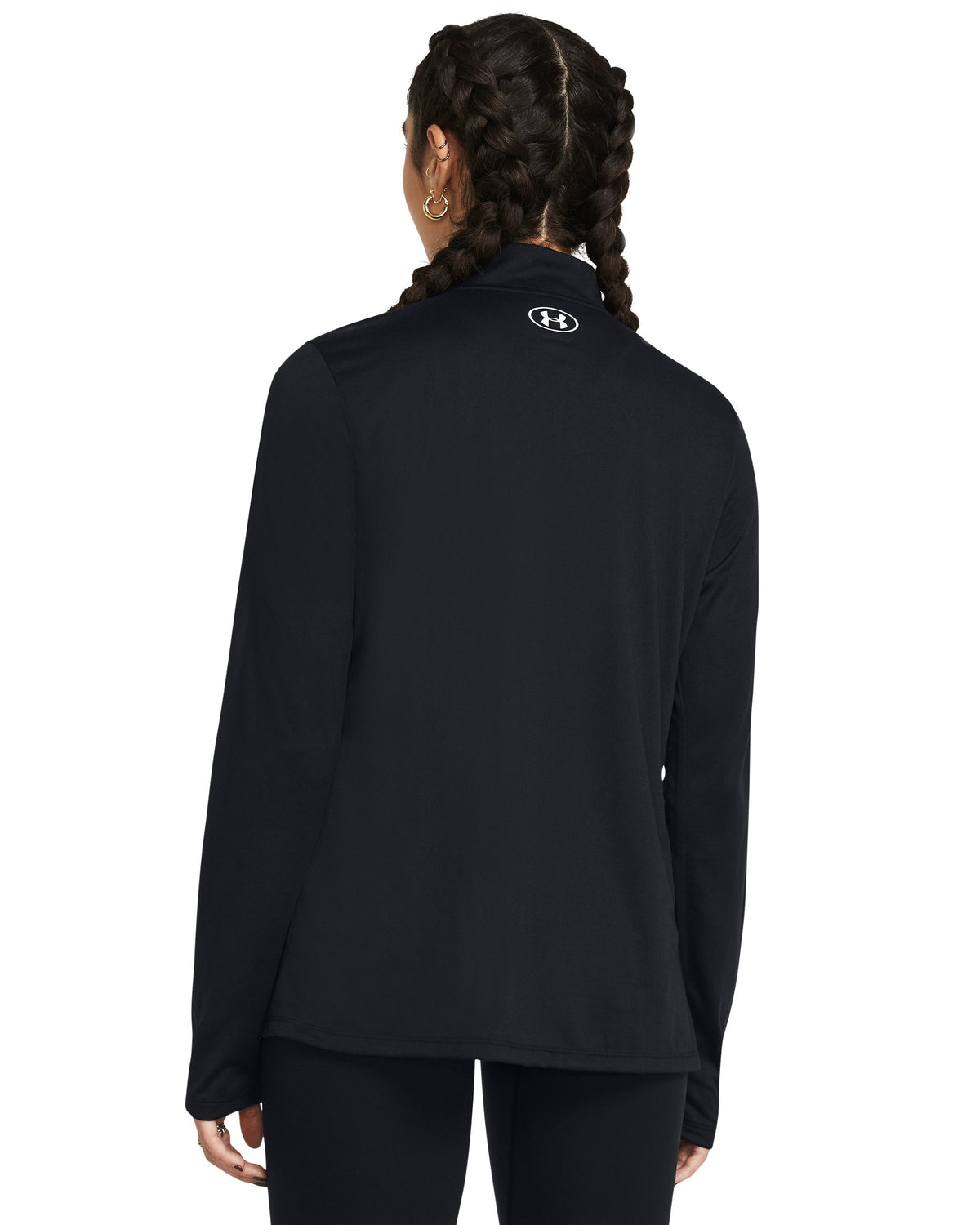 Tech 1/2 Zip- Solid - Black / White - 001