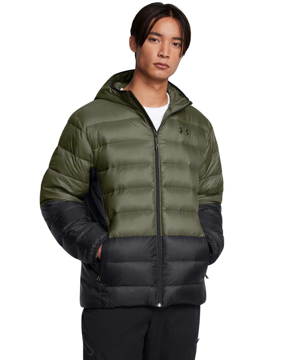 LEGEND DOWN HOODED JACKET - Marine OD Green / Black / Black - 390