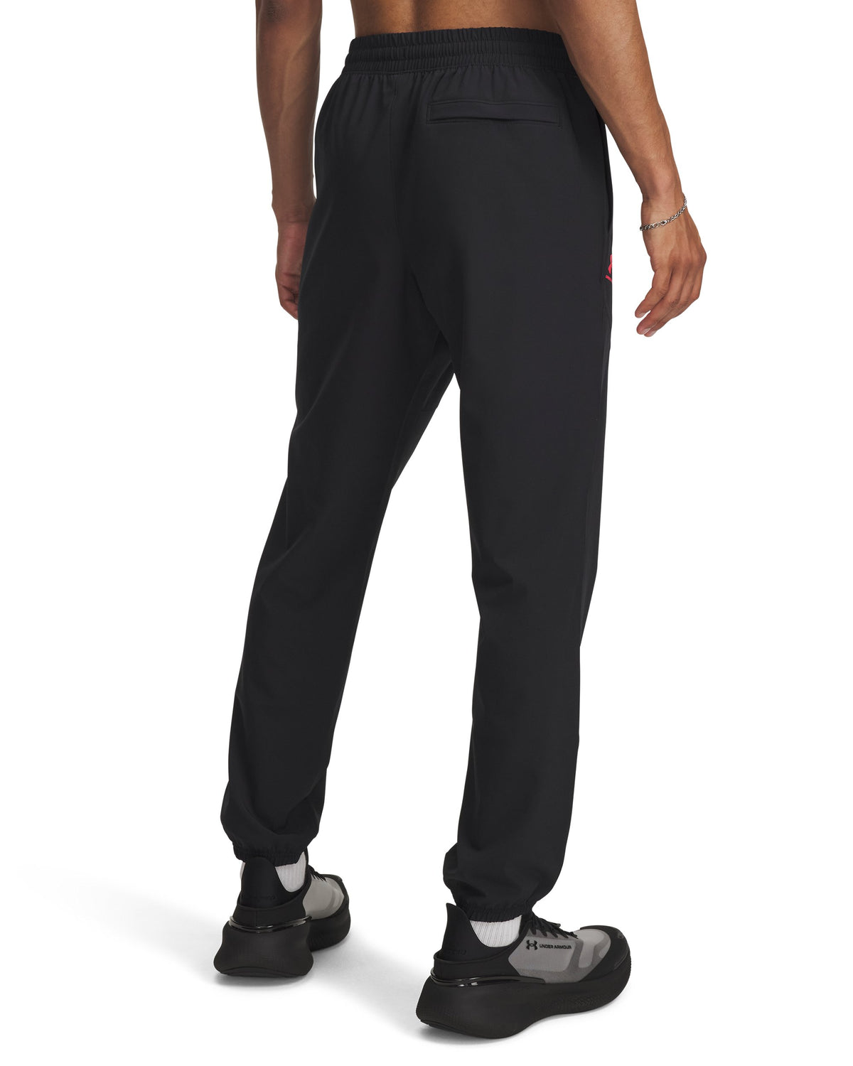 UA Vibe Woven Jogger - Black / Racer Red - 002