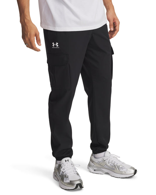 UA Vibe Woven Cargo Pants - Black / White - 001