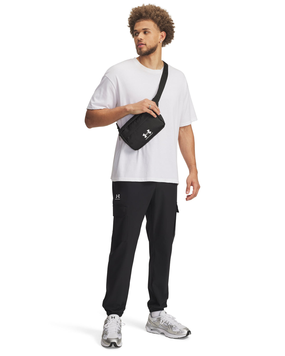 UA Vibe Woven Cargo Pants - Black / White - 001