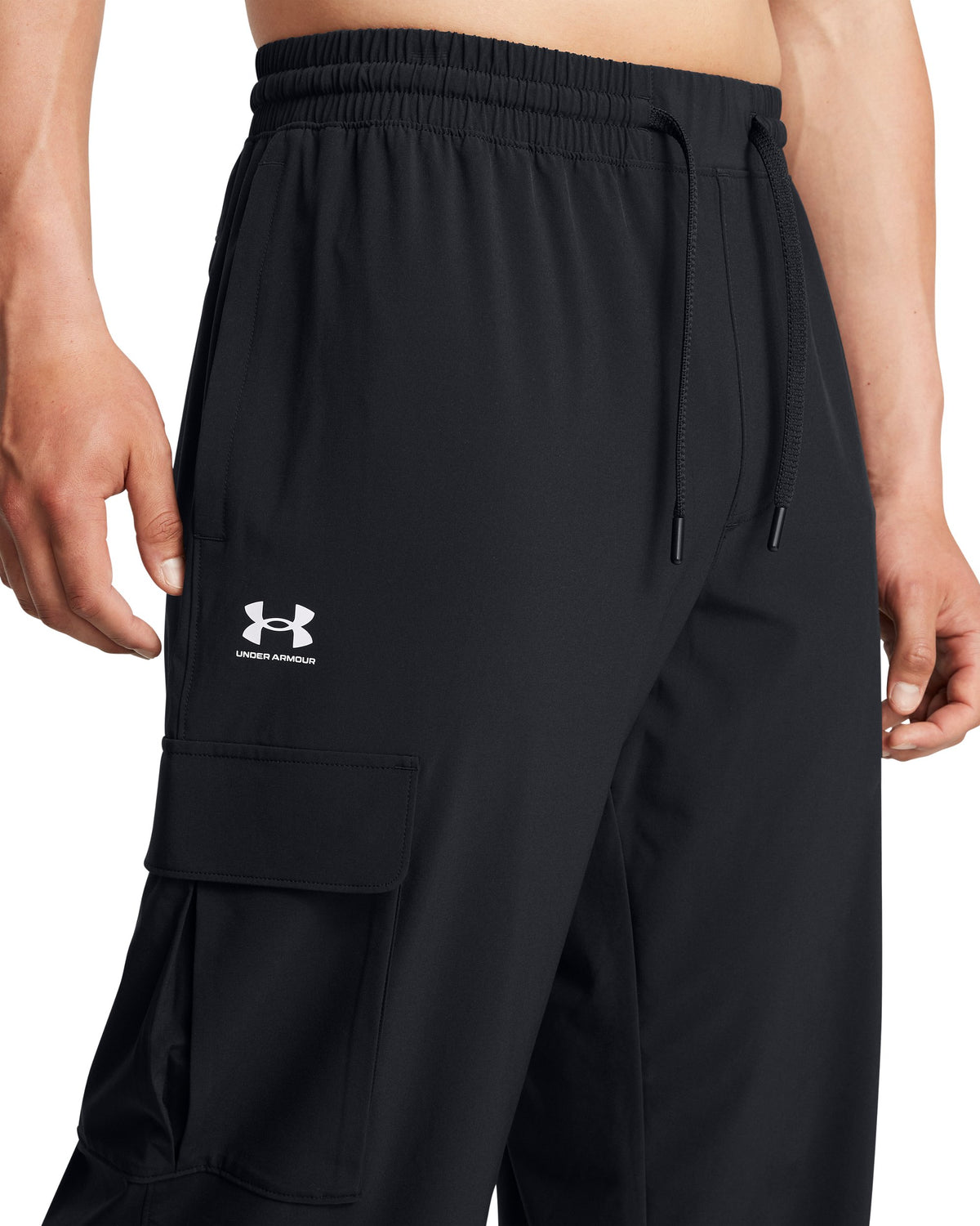 UA Vibe Woven Cargo Pants - Black / White - 001