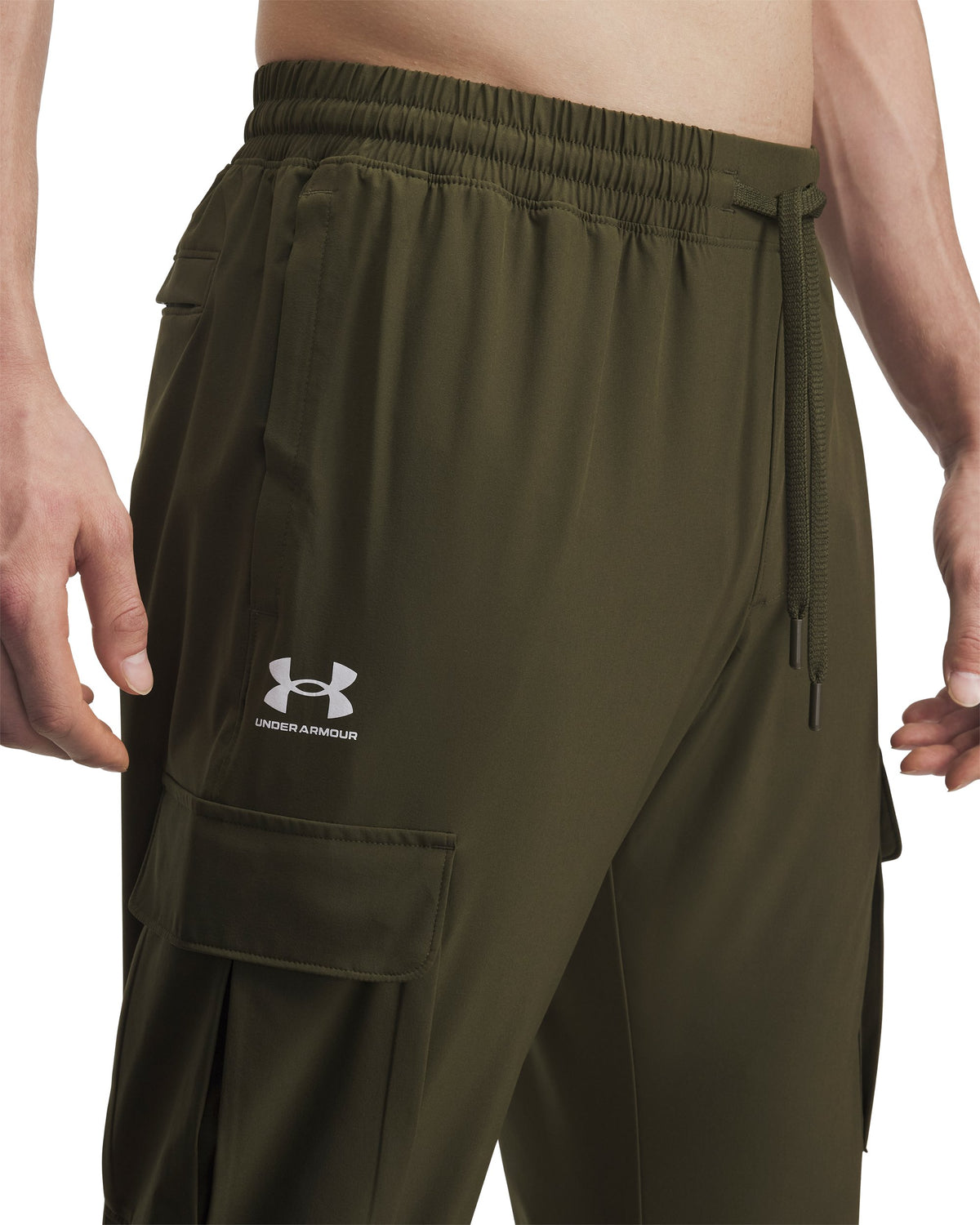 UA Vibe Woven Cargo Pants - Green / White - 308