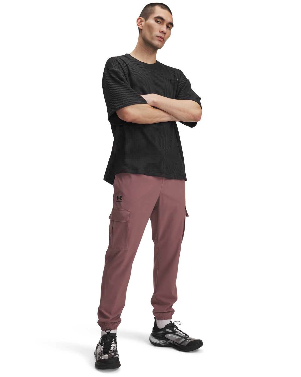 UA Vibe Woven Cargo Pants - Maroon Mist / Black - 651