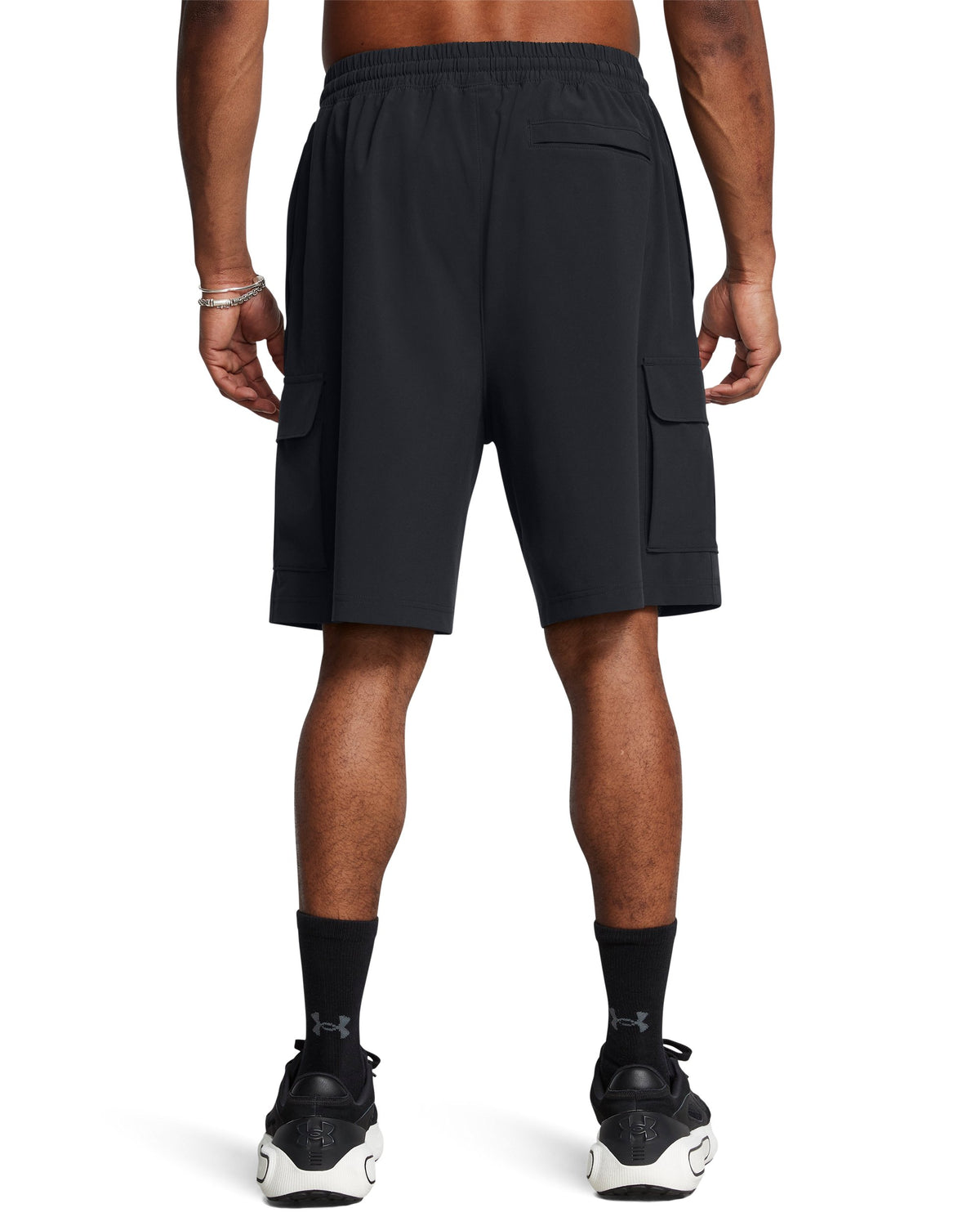 UA Vibe Woven Cargo Short - Black / White - 001