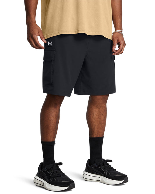 UA Vibe Woven Cargo Short - Black / White - 001