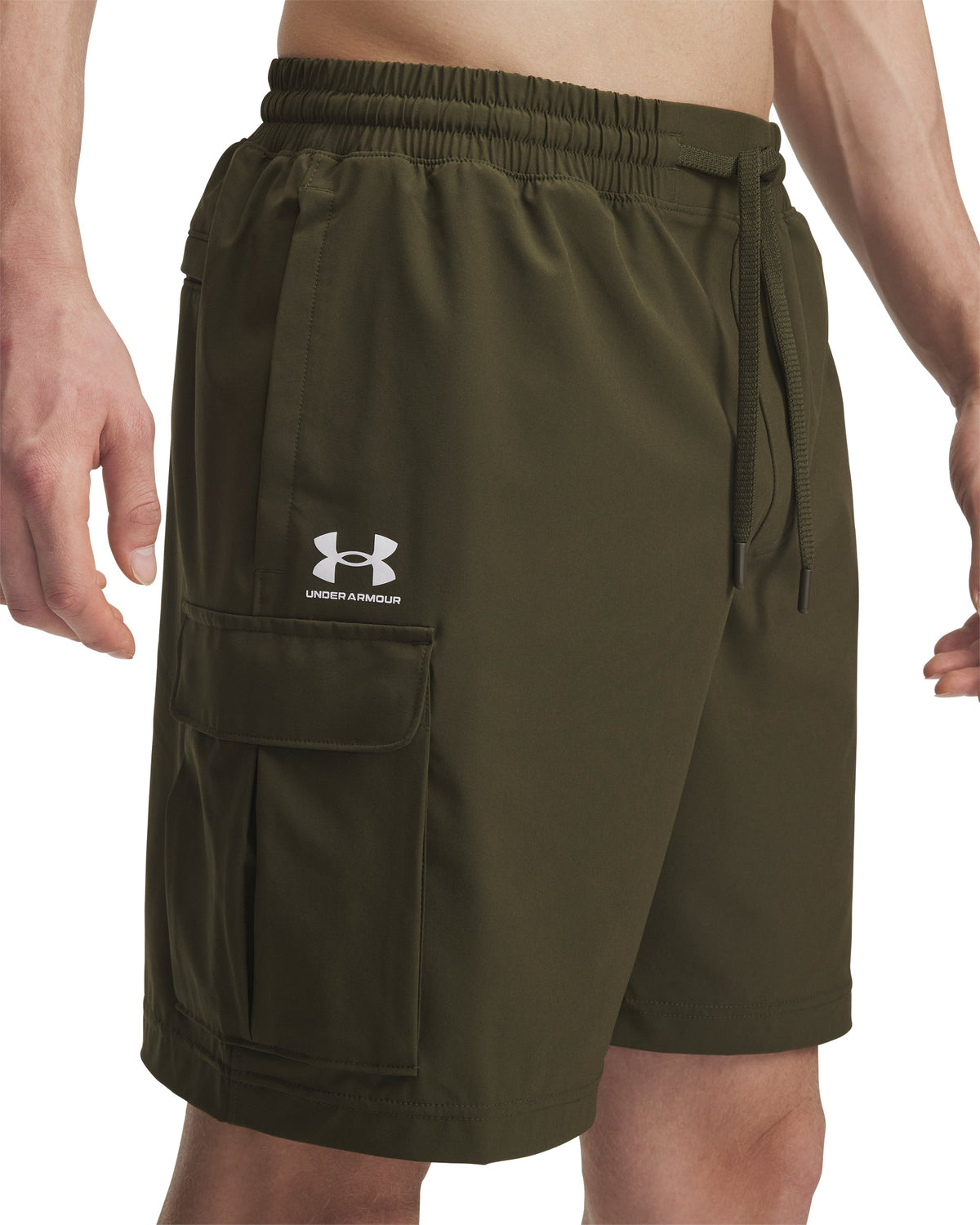 UA Vibe Woven Cargo Short - Expedition Green / White - 308