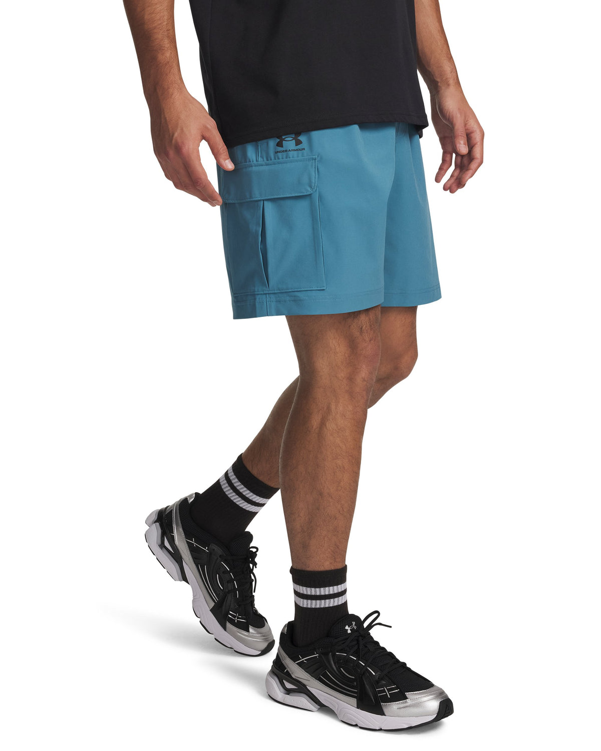 UA Vibe Woven Cargo Short - כחול-אפור / שחור - 466