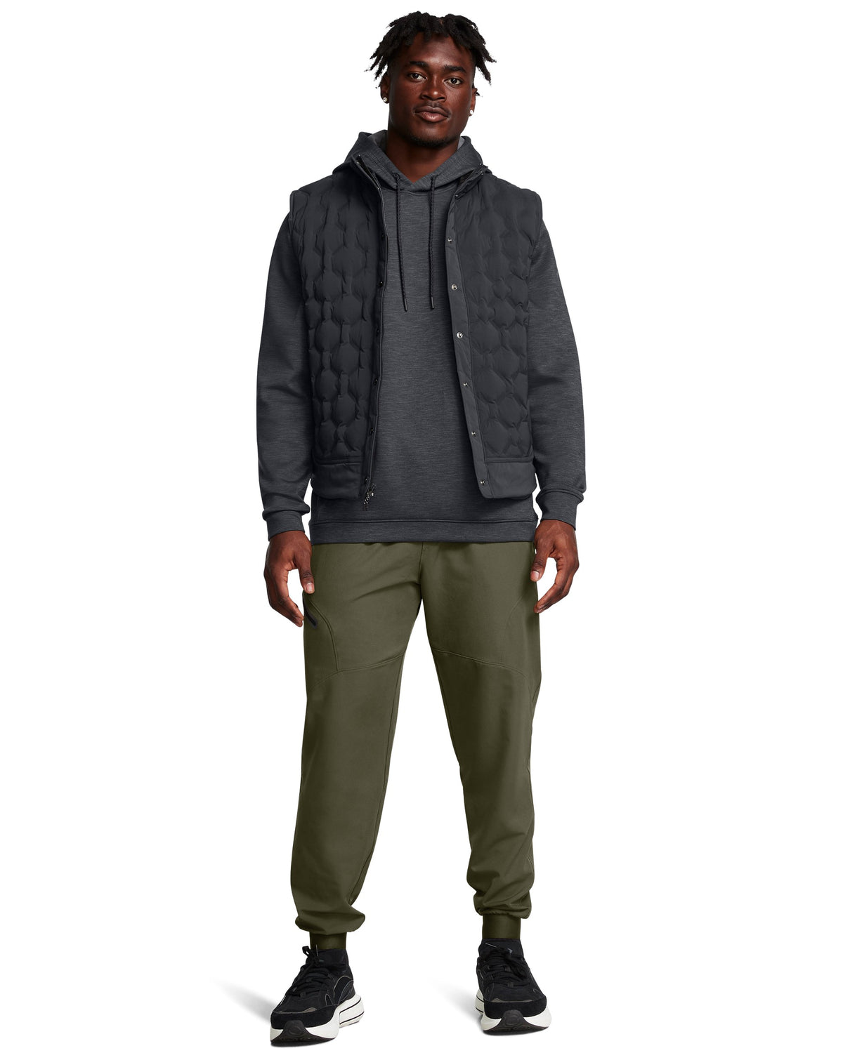 UA Unstoppable Woven Jogger - ירוק זית / שחור - 390