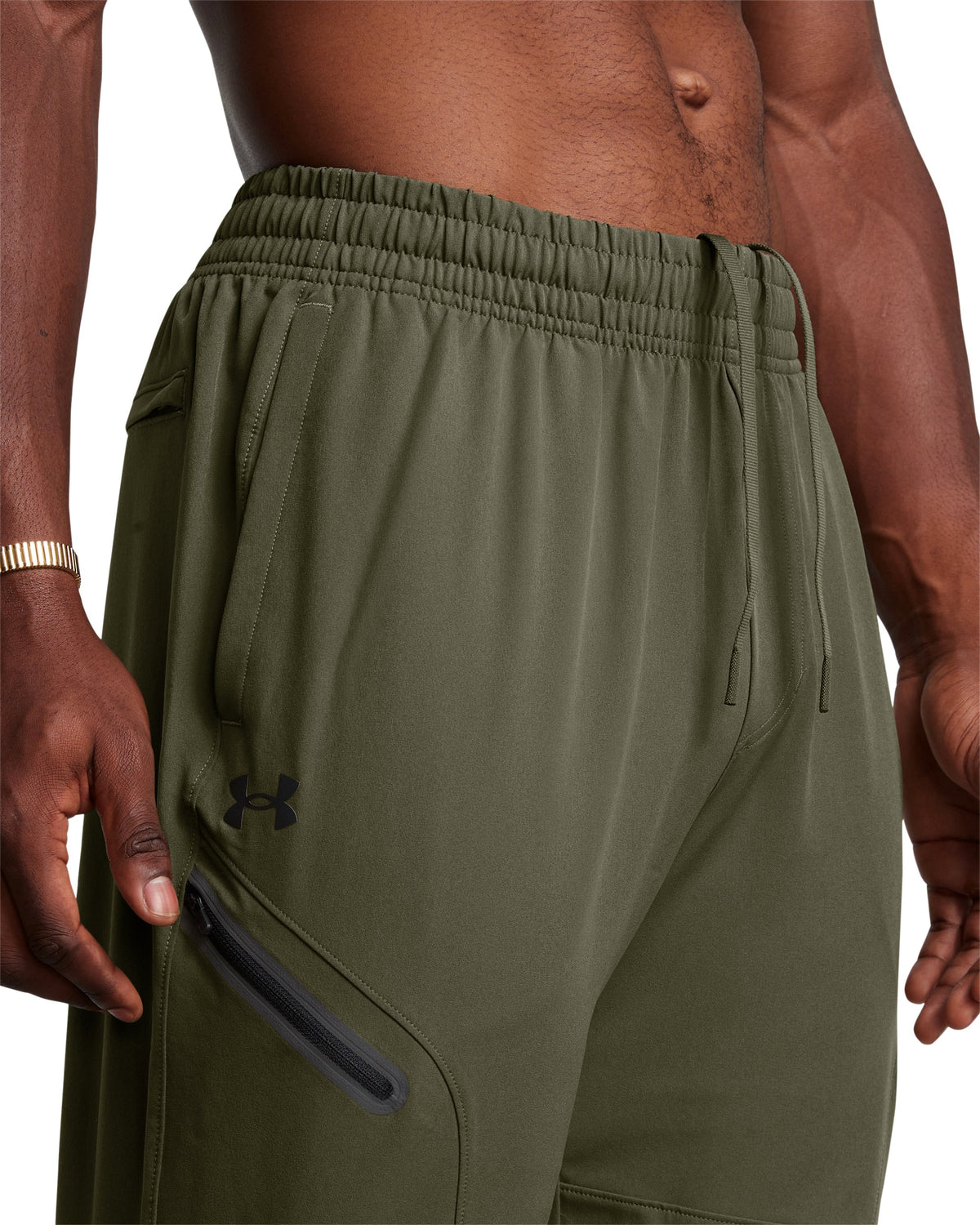UA Unstoppable Woven Jogger - ירוק זית / שחור - 390