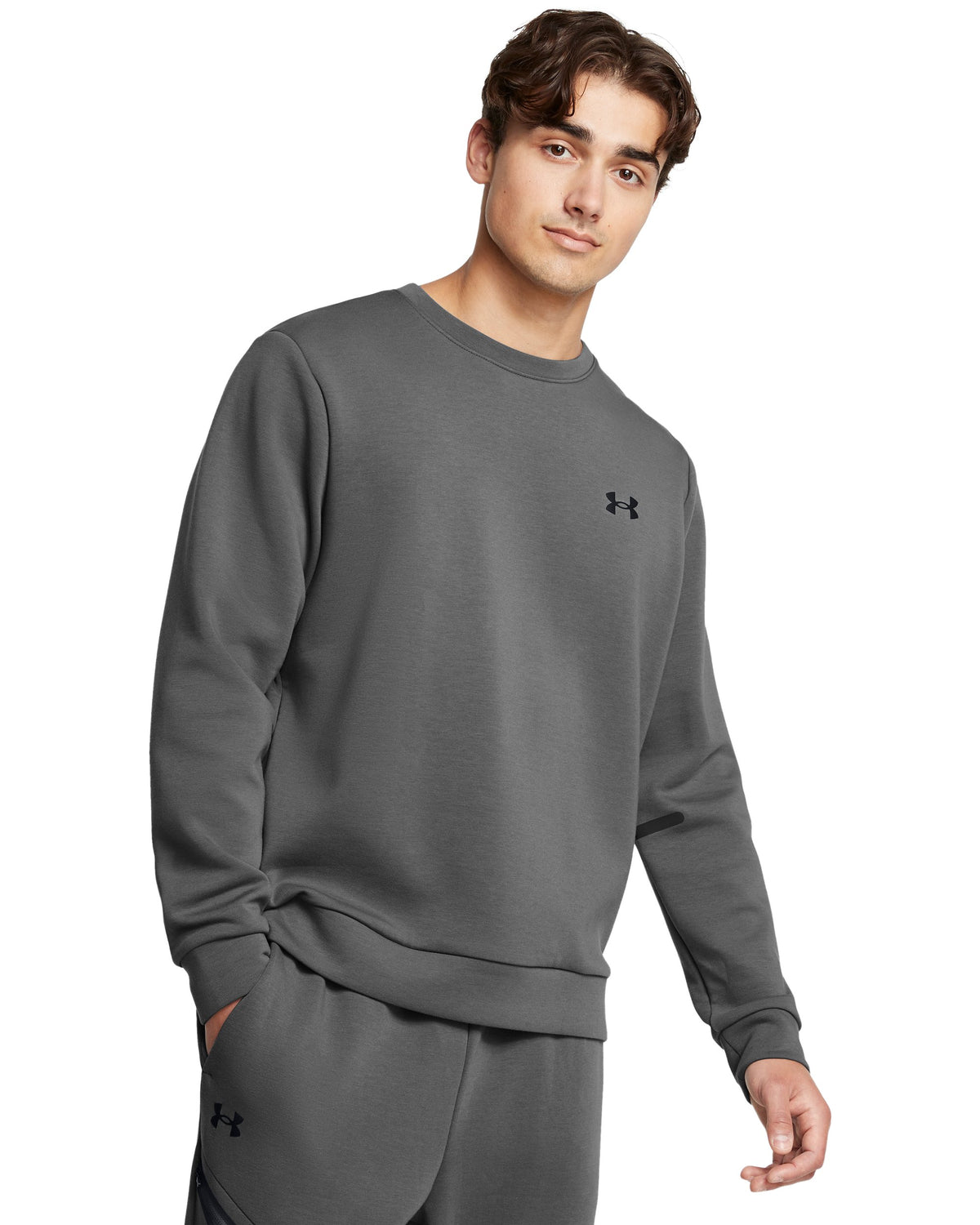 UA Unstoppable Flc Crew EU - Gray / Black - 025