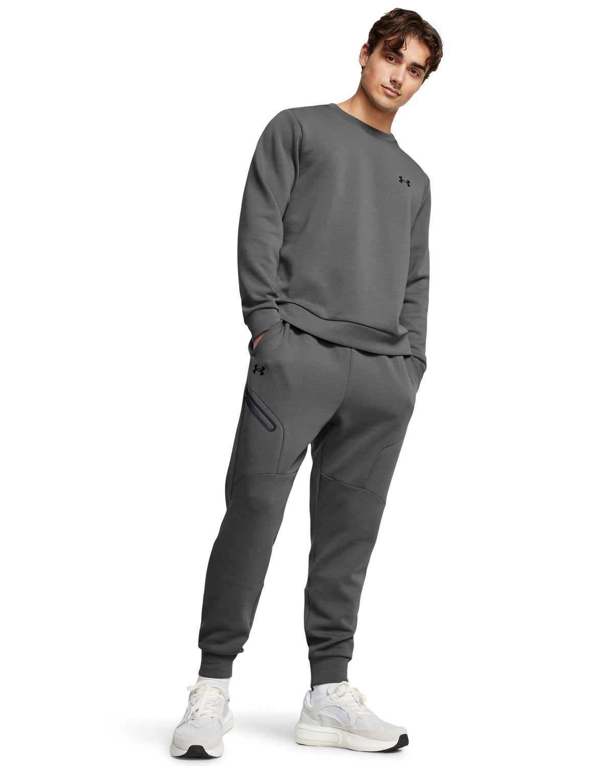 UA Unstoppable Flc Crew EU - Gray / Black - 025
