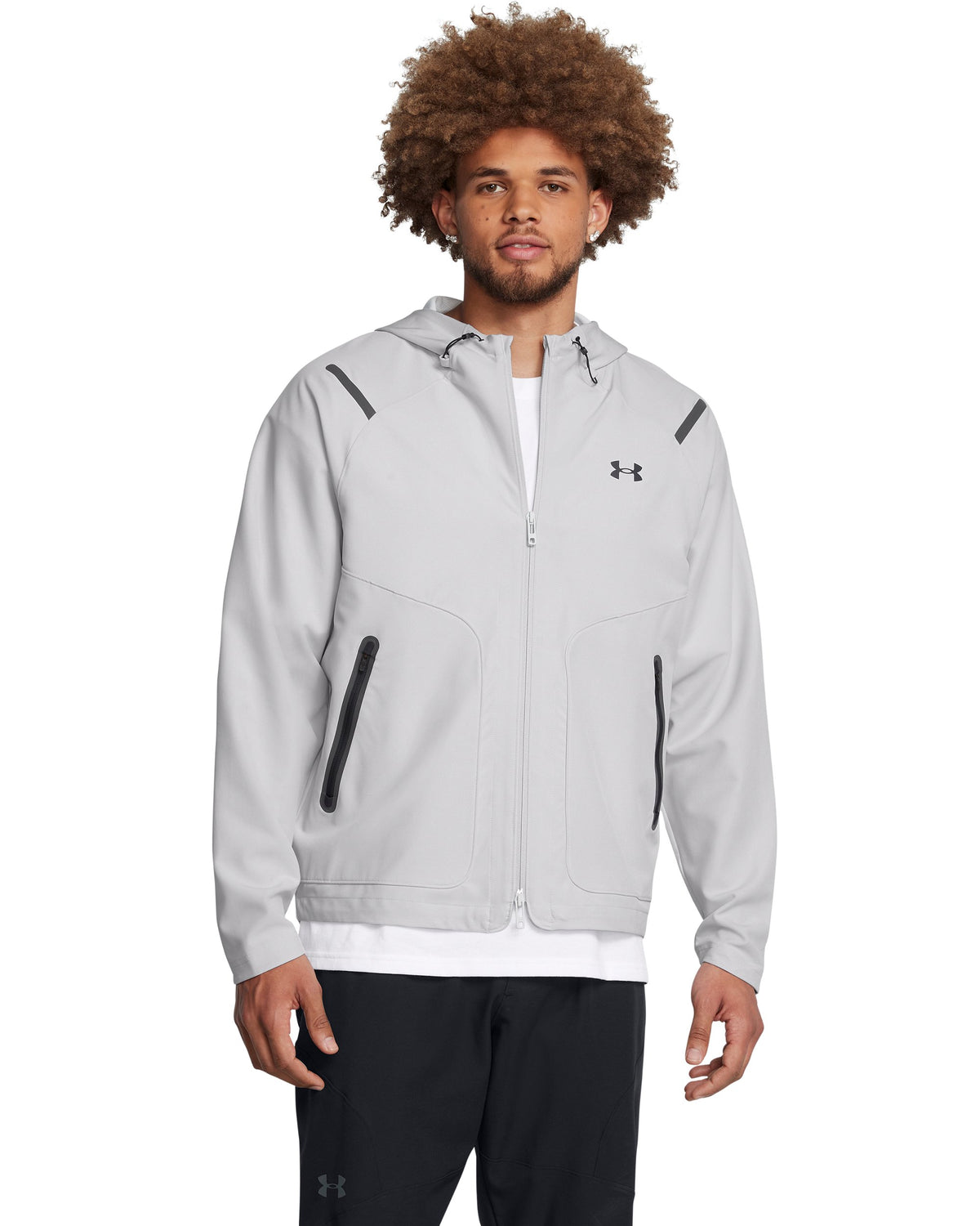UA Unstoppable Jacket LC - אפור בהיר / שחור - 014