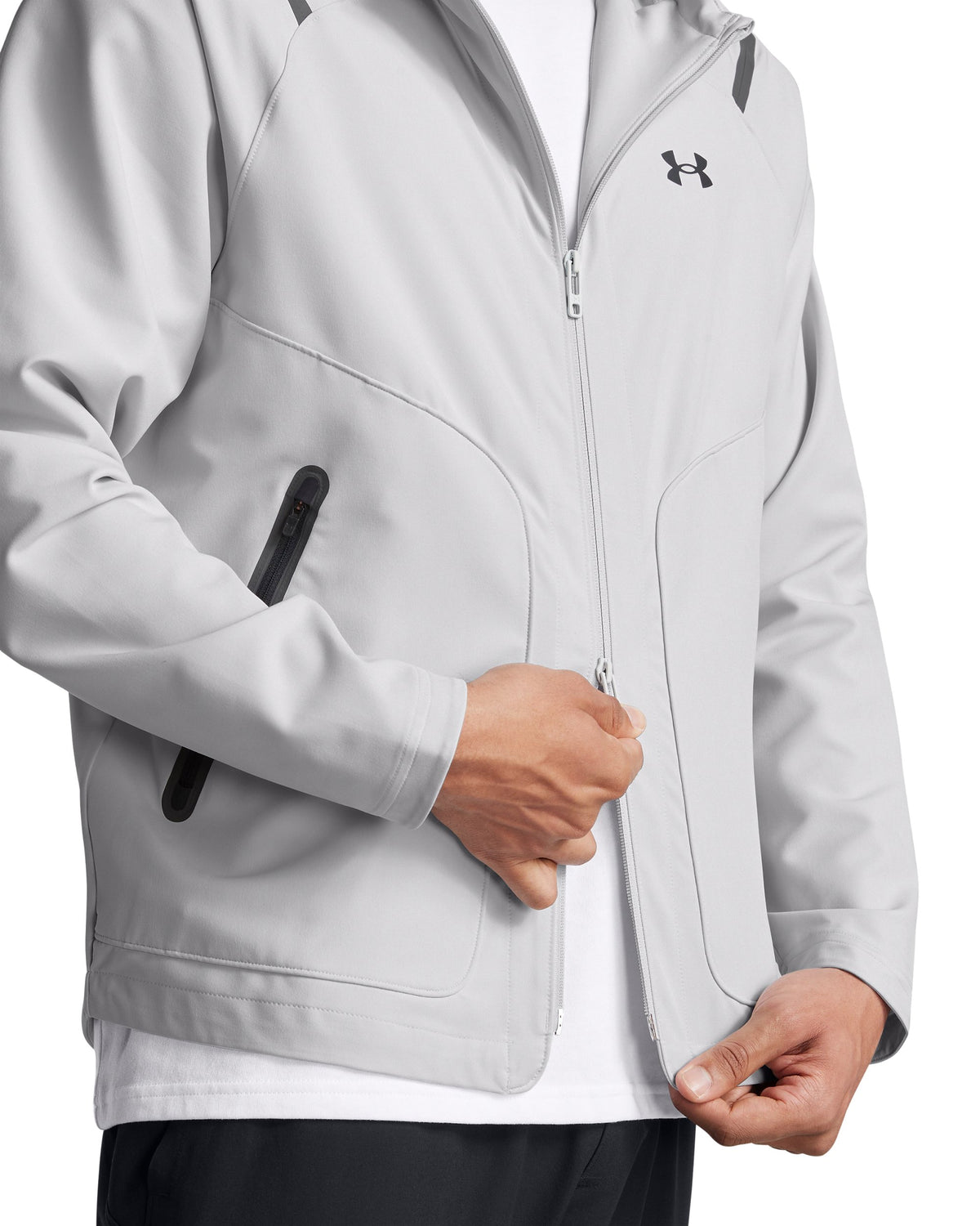 UA Unstoppable Jacket LC - אפור בהיר / שחור - 014