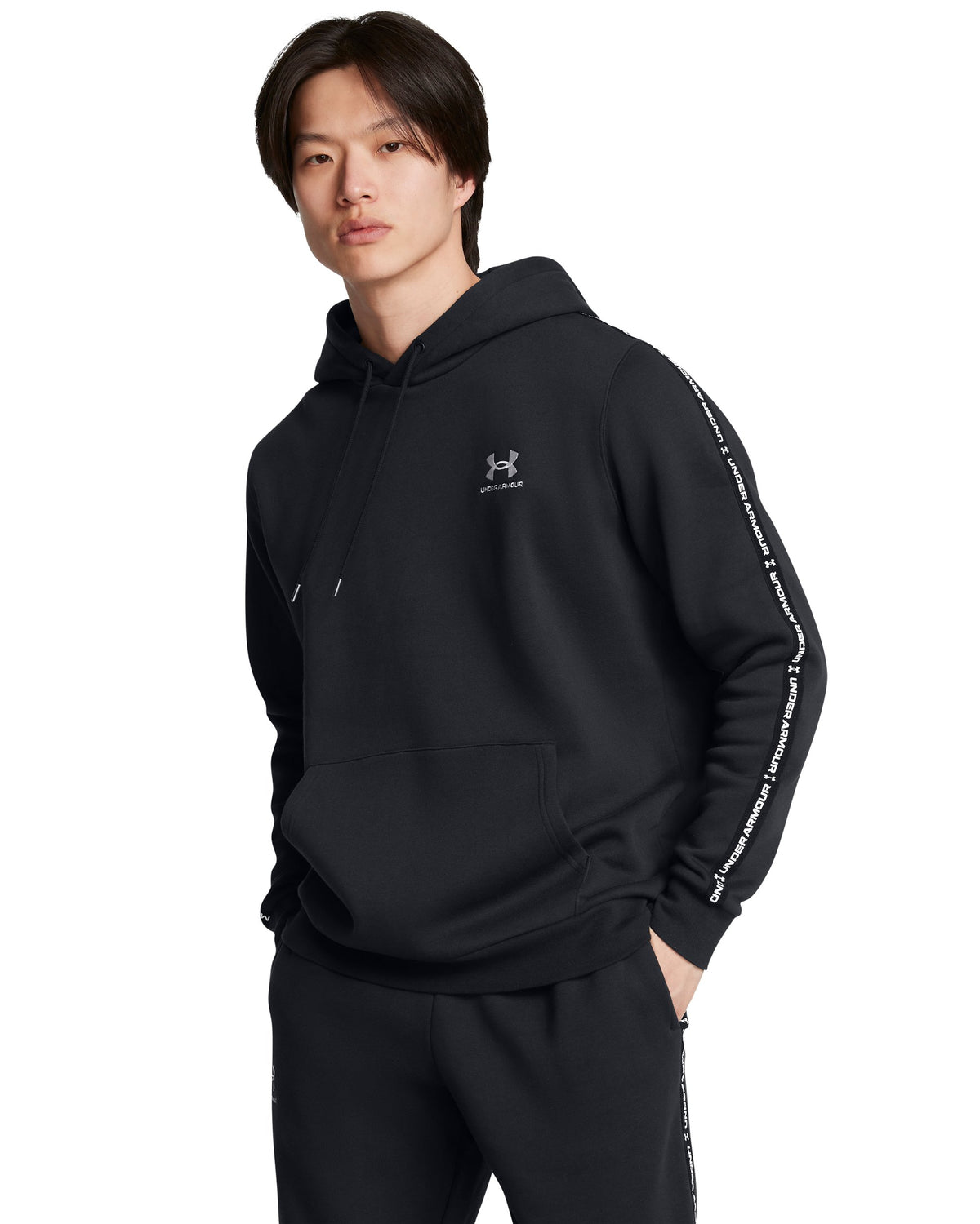 UA Icon Fleece HD Taping - Black / White - 001