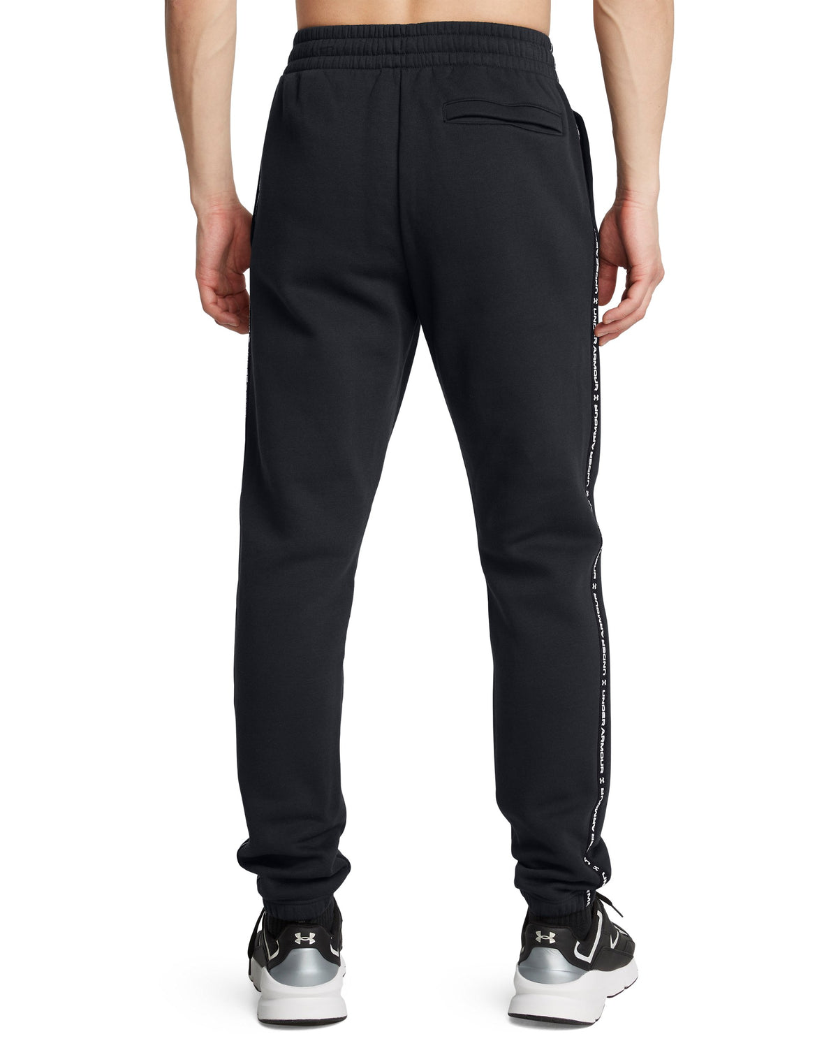 UA Icon Fleece Jgr Taping - Black / White - 001