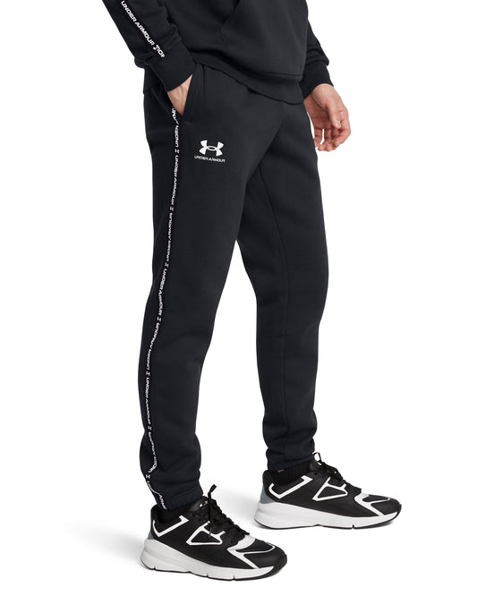 UA Icon Fleece Jgr Taping - Black / White - 001
