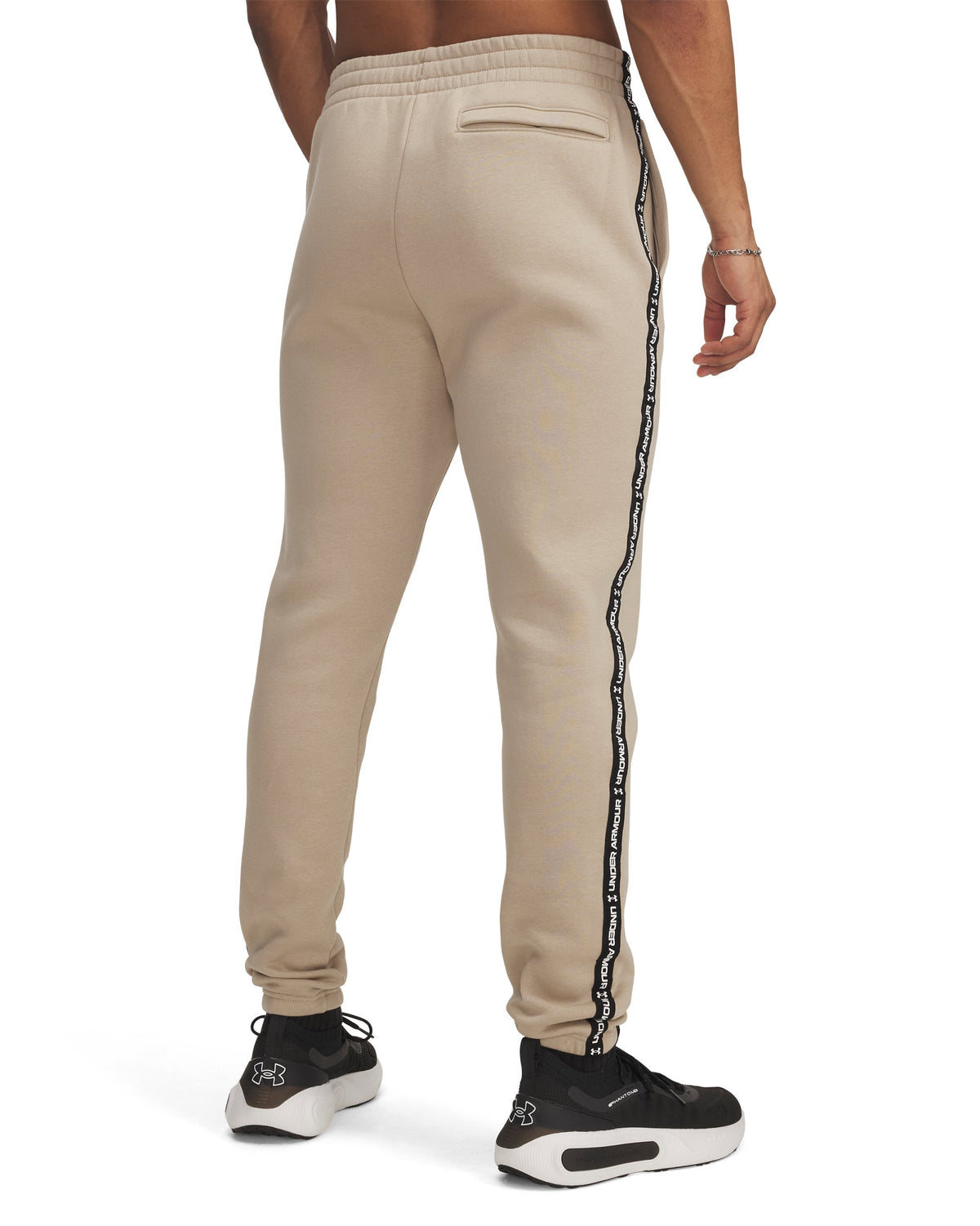 UA Icon Fleece Jgr Taping - Brown / White - 299