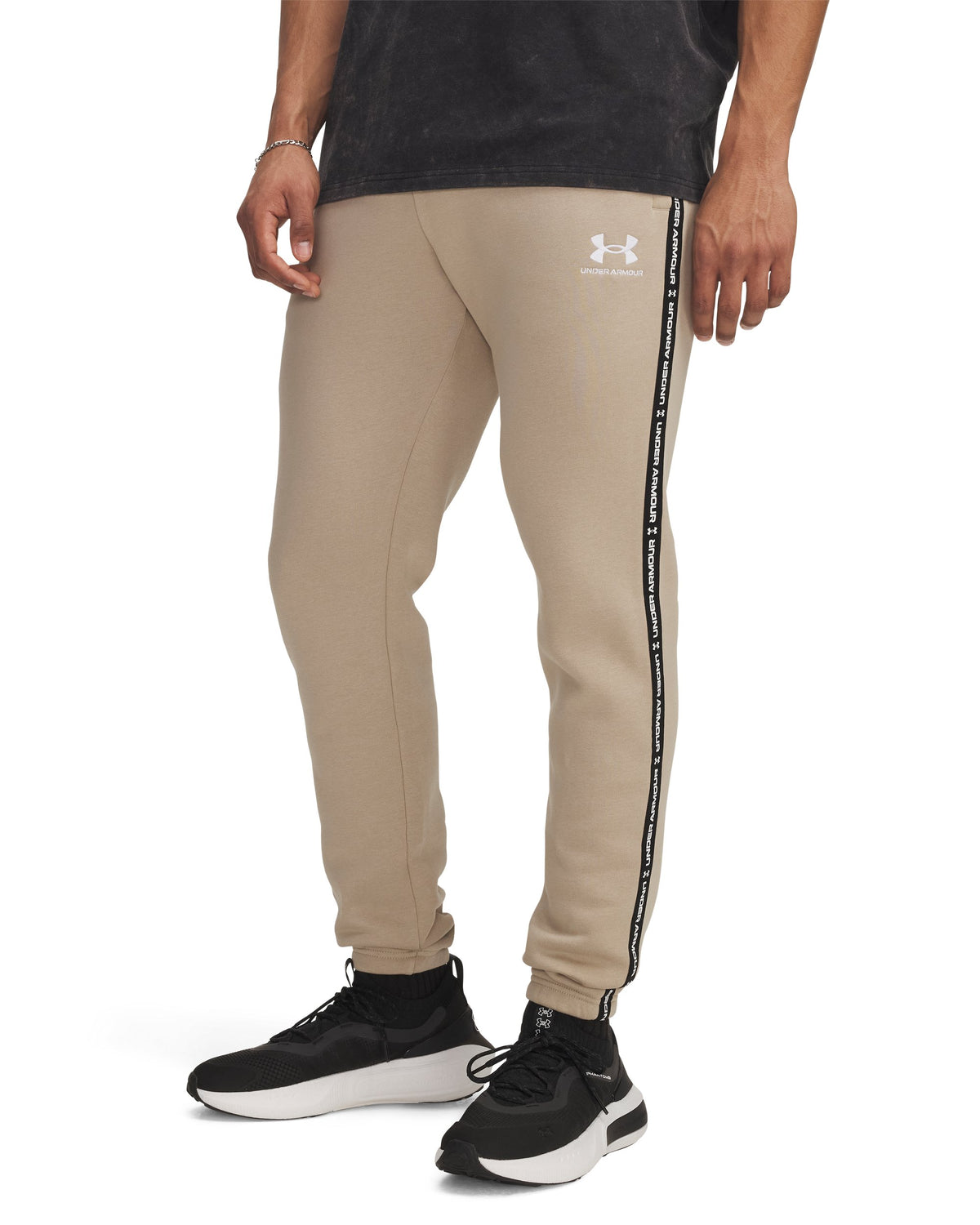 UA Icon Fleece Jgr Taping - Brown / White - 299