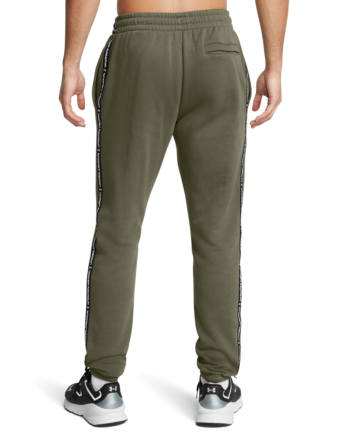 UA Icon Fleece Jgr Taping - Green / White - 390