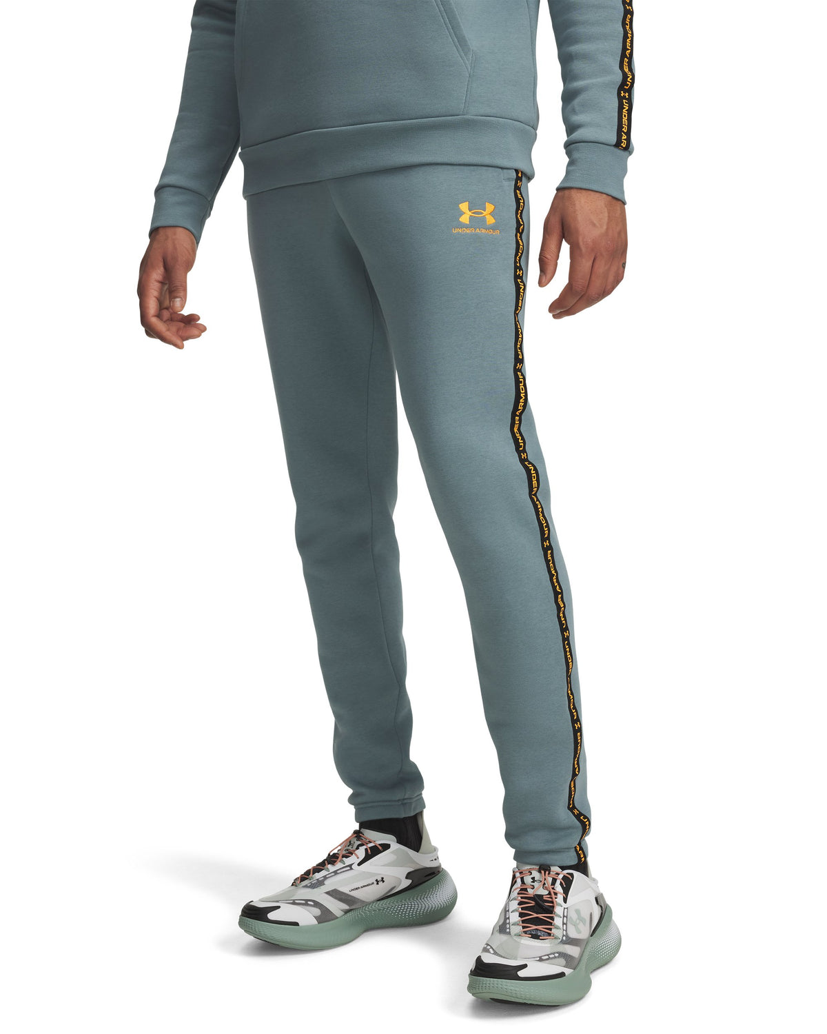UA Icon Fleece Jgr Taping - Blue / Squad Orange - 587