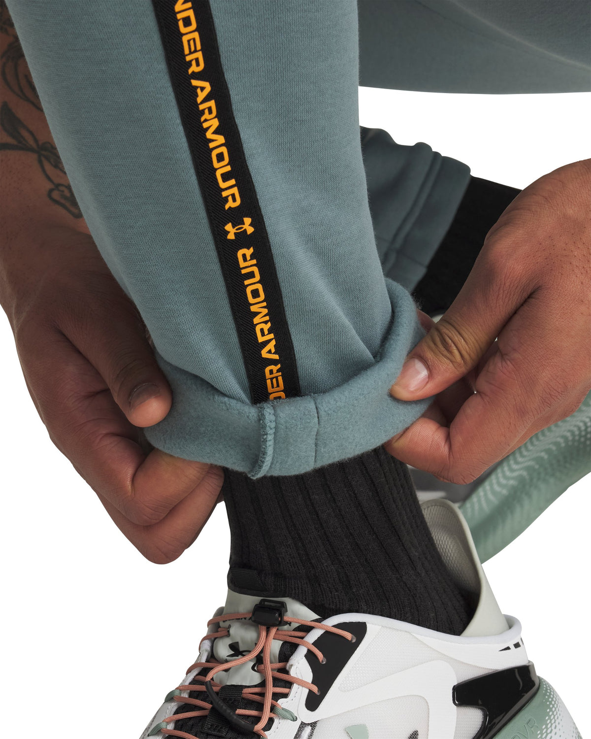 UA Icon Fleece Jgr Taping - Blue / Squad Orange - 587