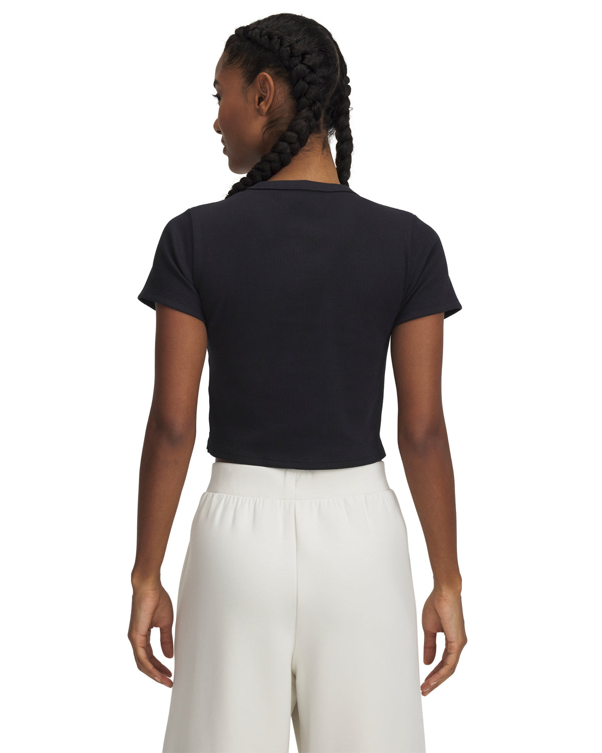 UA Rival Rib Baby Tee - Black / White - 001
