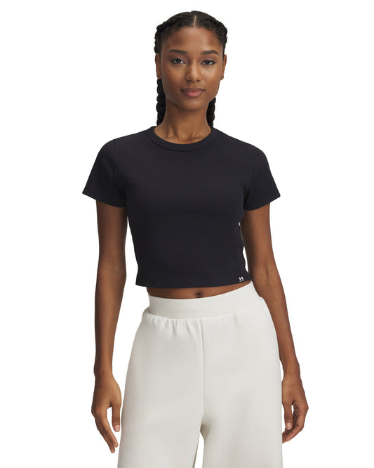 UA Rival Rib Baby Tee - Black / White - 001