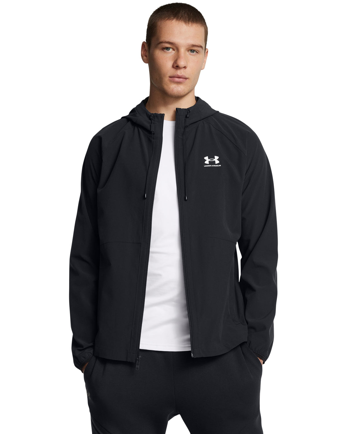 UA Vibe Woven Jacket - Black / White - 001