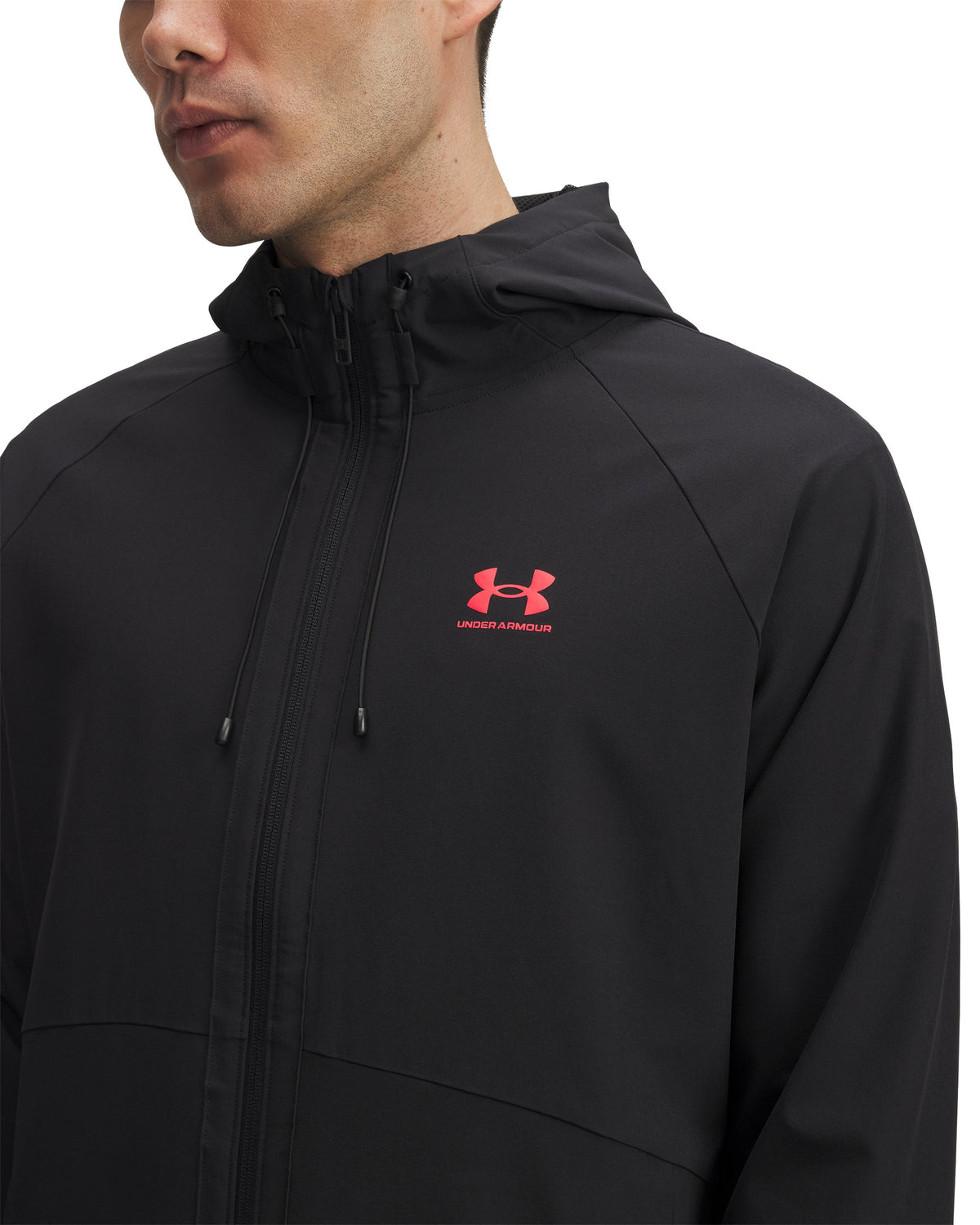 UA Vibe Woven Jacket - Black / Racer Red - 002