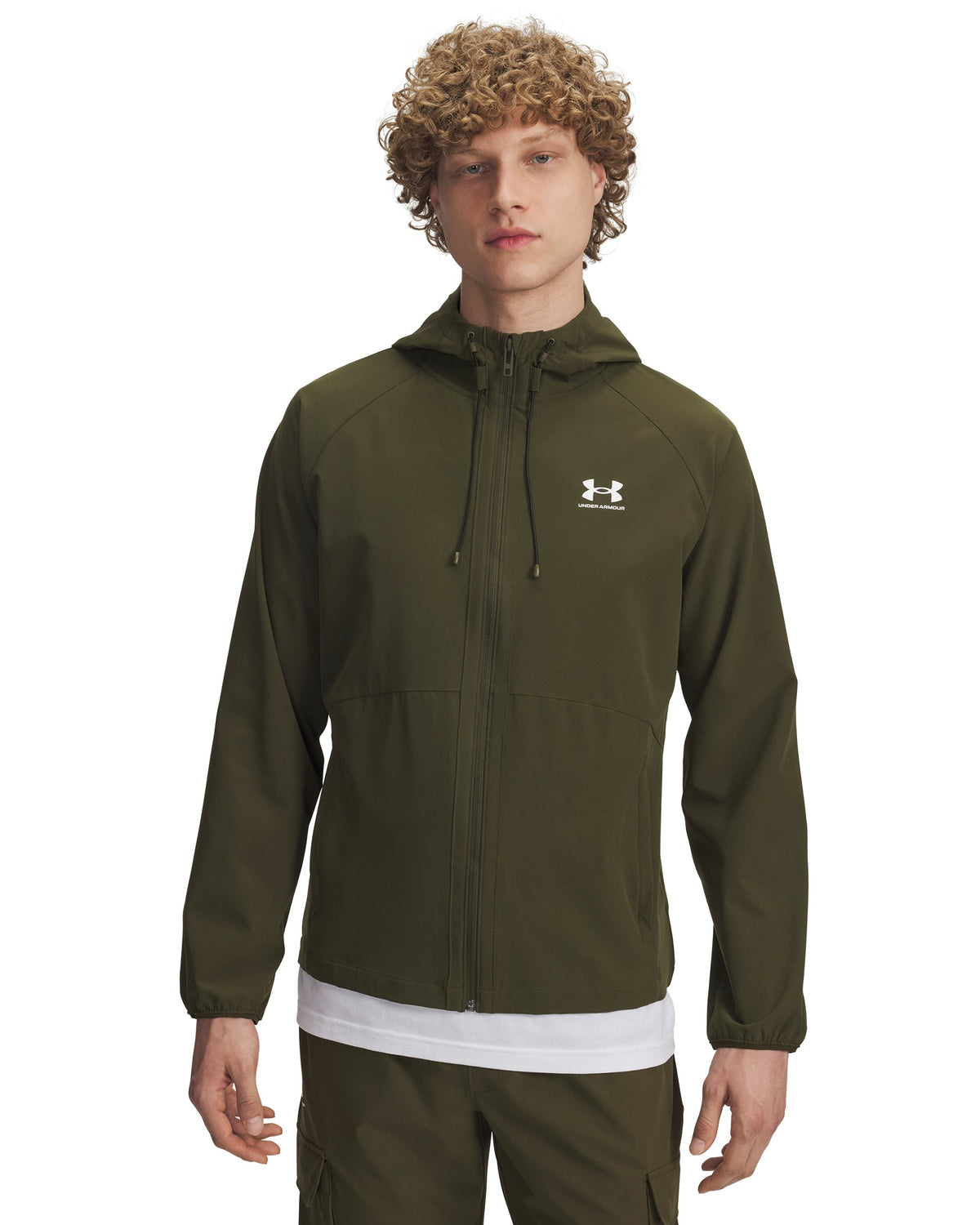 UA Vibe Woven Jacket - Green / White - 308