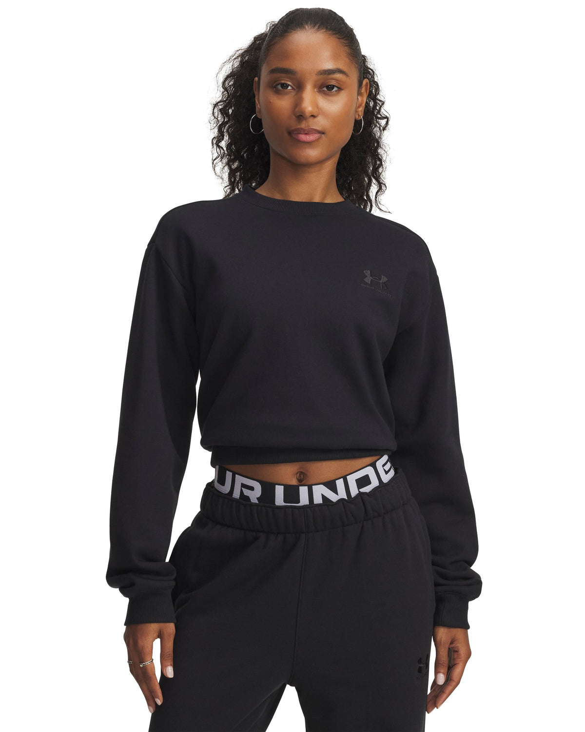 UA Icon Vida Flc Crew - Black / Black - 004