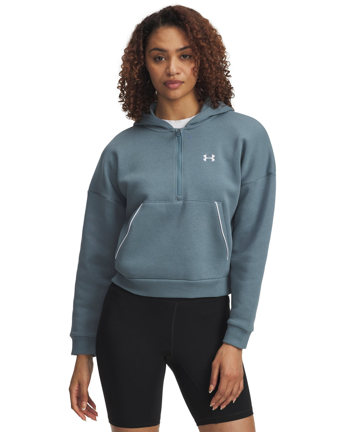 Rival Flc Piped HZ Hoodie - Jasper Blue / White - 587