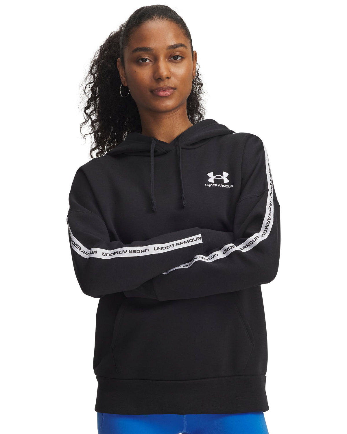 Icon Fleece Taped Hdy - Black / White - 004