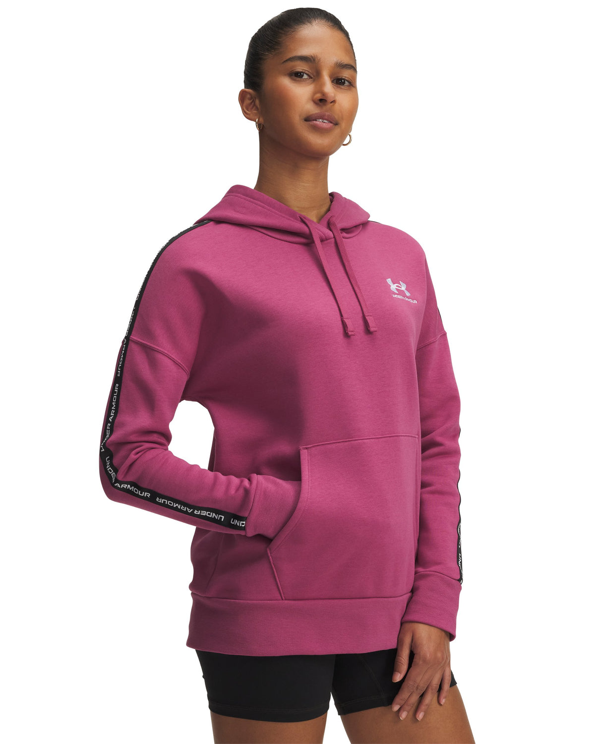 Icon Fleece Taped Hdy - Fuchsia Dusk / White - 659