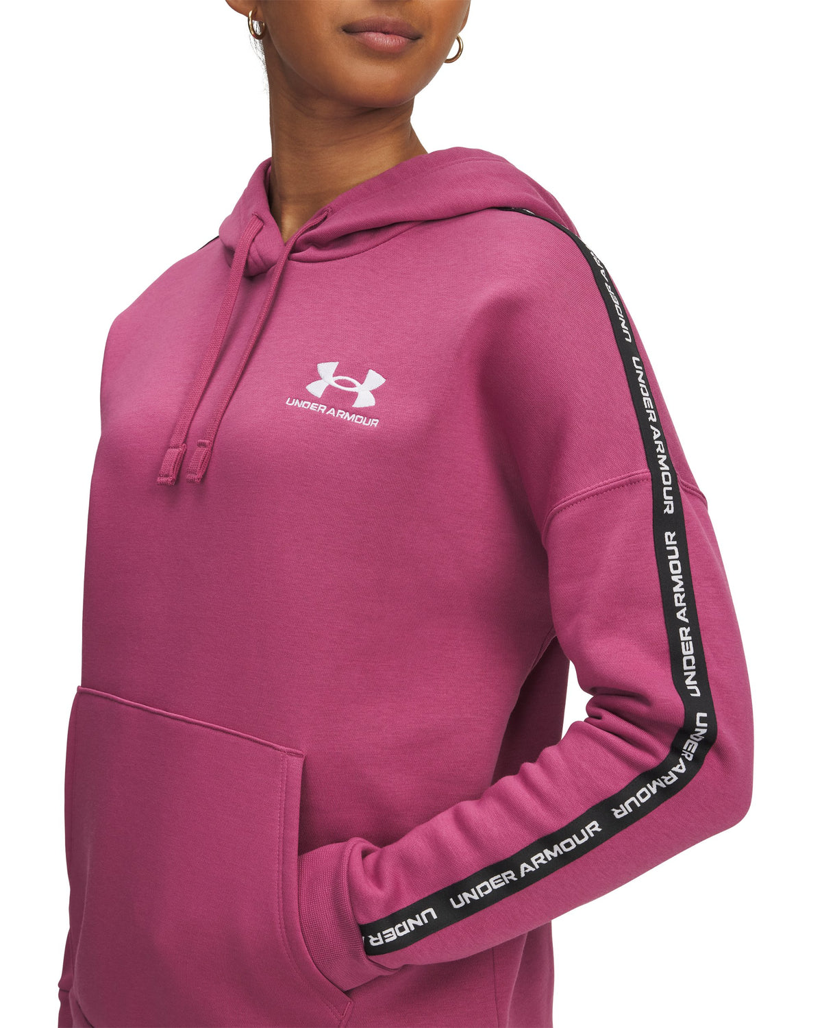 Icon Fleece Taped Hdy - Fuchsia Dusk / White - 659