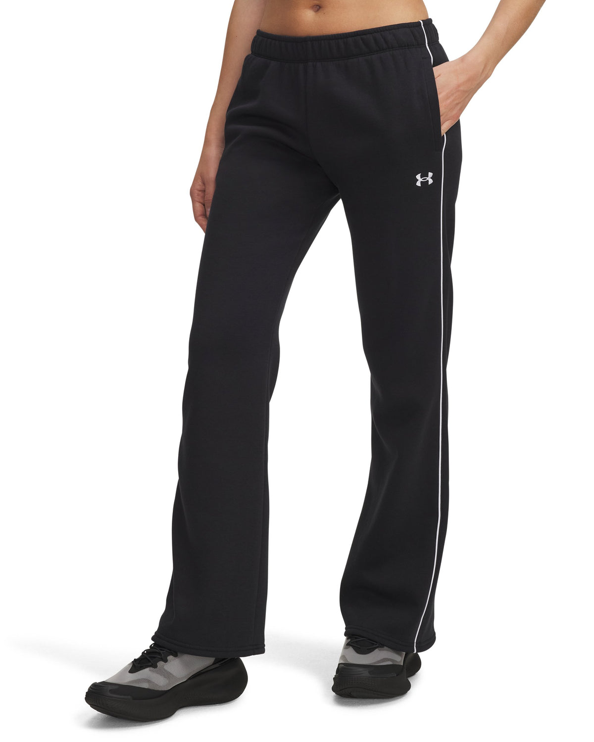 UA Rival Flc Piped Pant - Black / White - 003