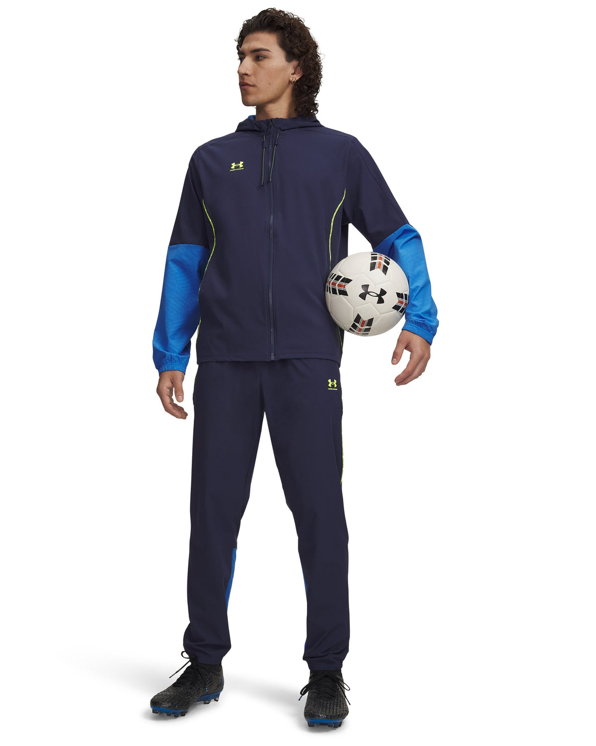 UA M Ch. Pro Tracksuit - Washed Navy / High Vis Yellow - 403