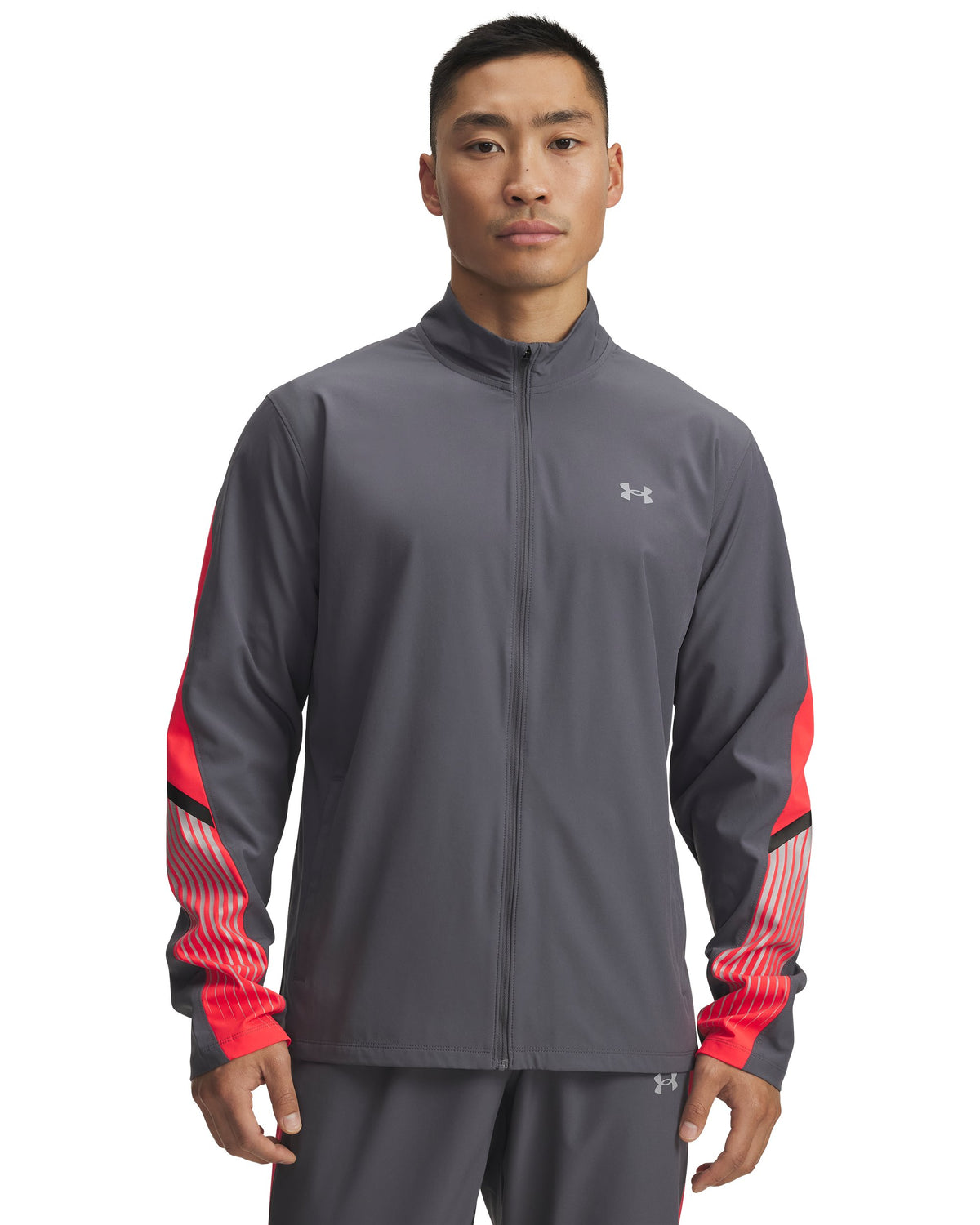 UA Velociti Storm Jacket - Castlerock / Racer Red / Reflective - 025