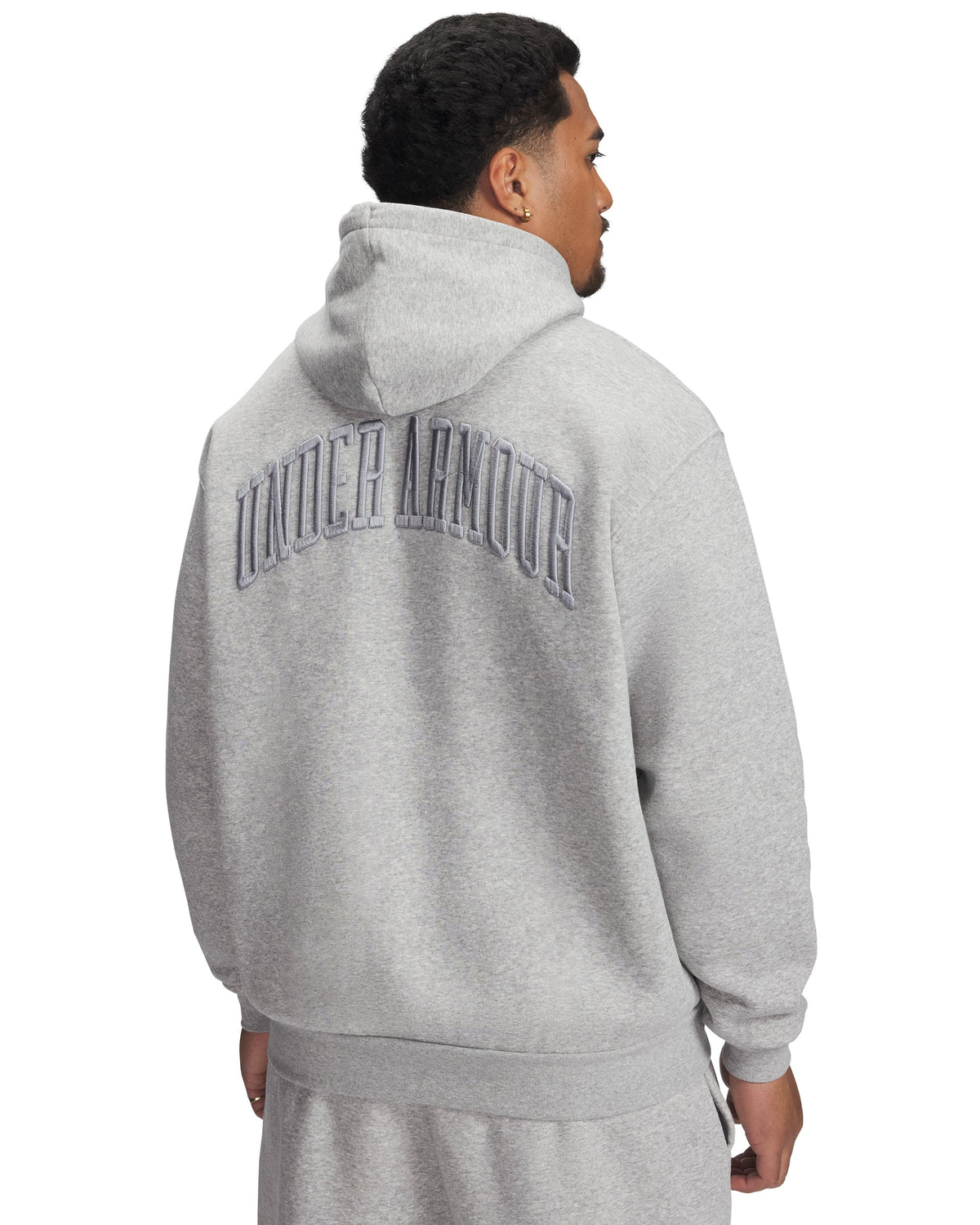 UA Icon Flc Graphic Top - Mod Gray Light Heather / Black - 011