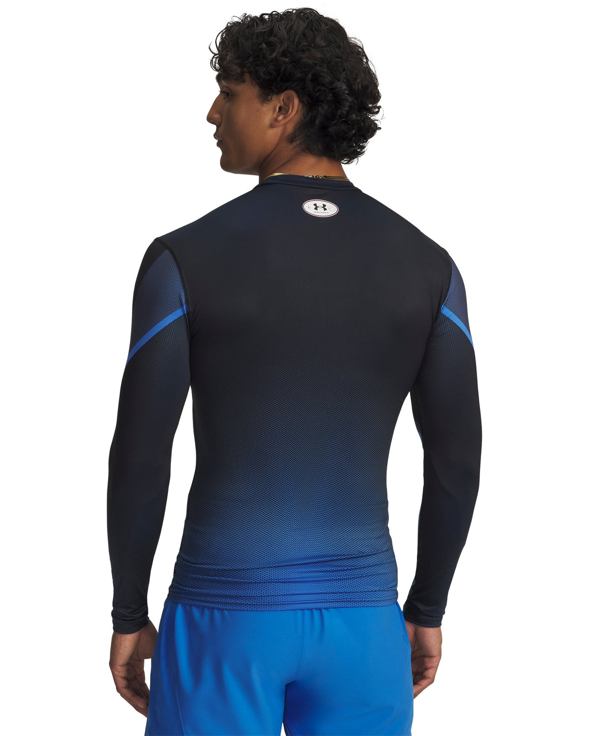 UA Heatgear Sub Crew LS - Blue Atlantis / Black / White - 402