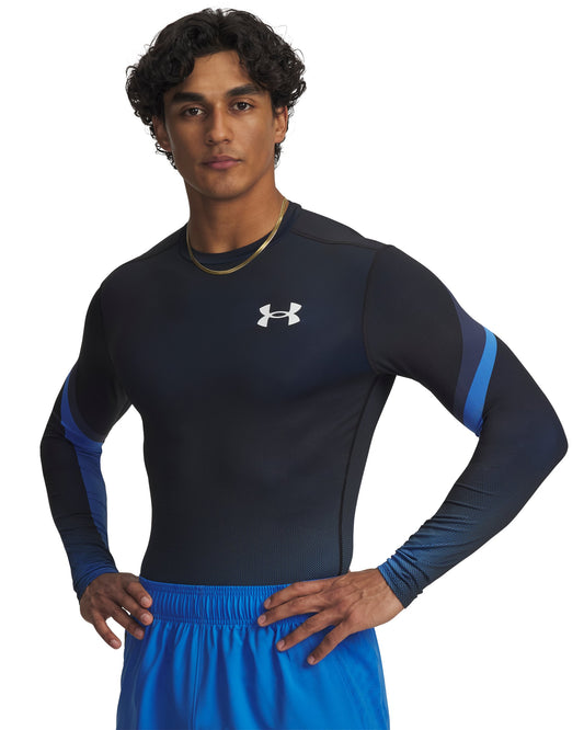 UA Heatgear Sub Crew LS - Blue Atlantis / Black / White - 402