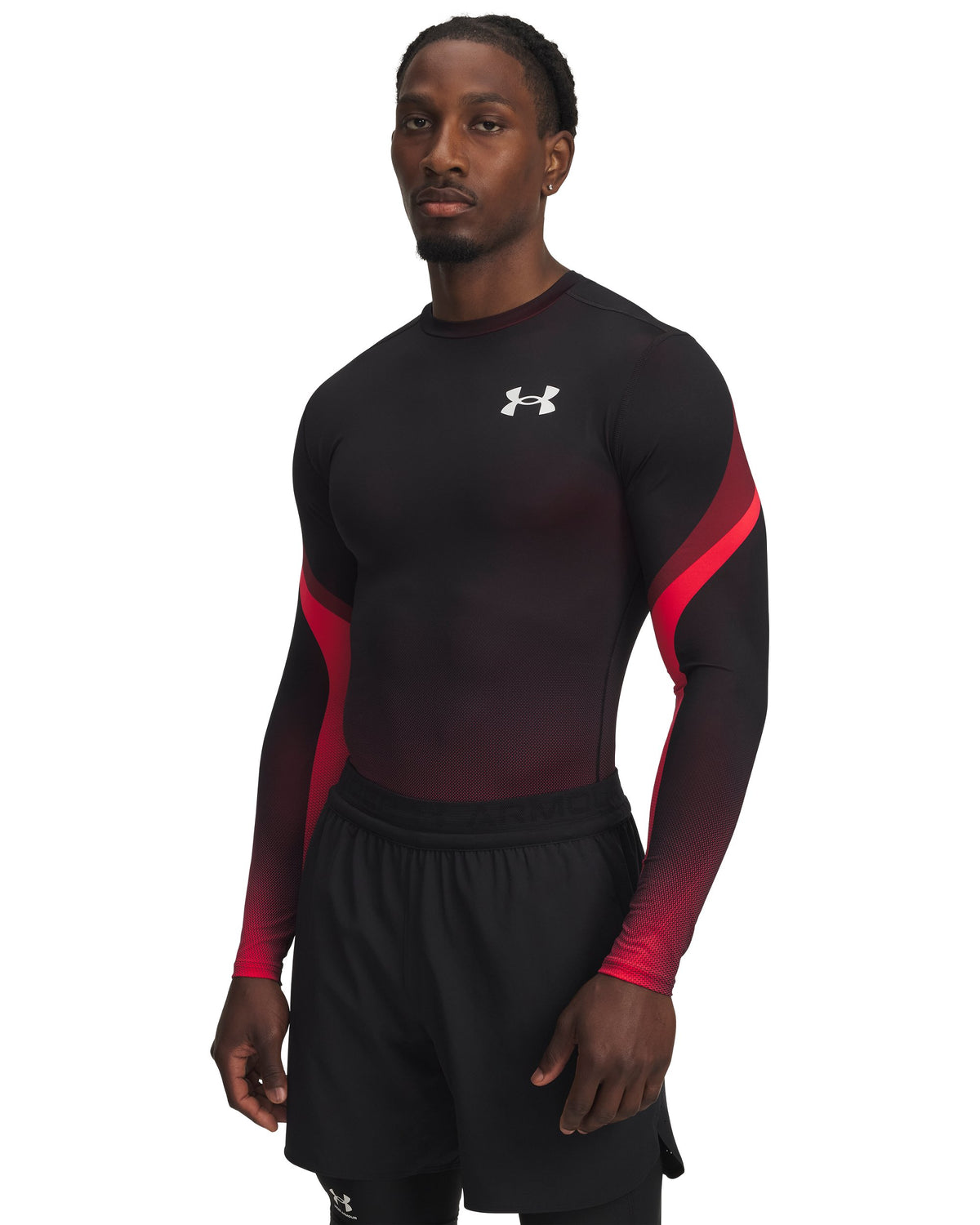 UA Heatgear Sub Crew LS - Red / Black / White - 600