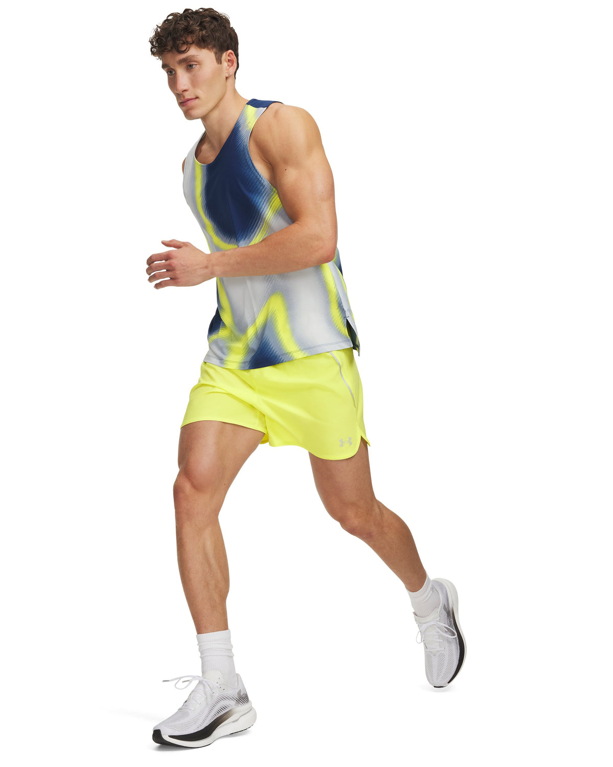 UA Velociti Pro 5in Short - Yellow / Reflective - 738