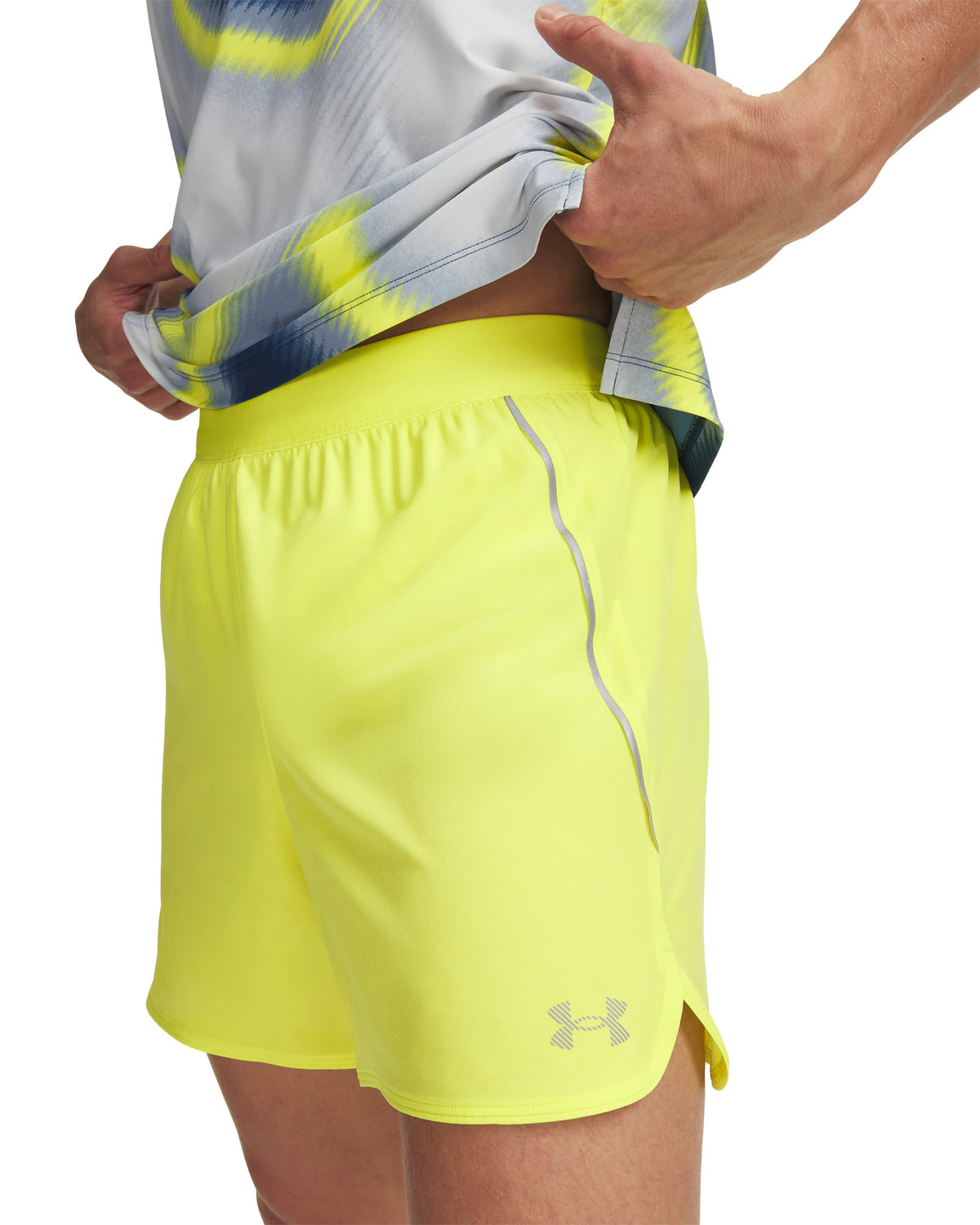 UA Velociti Pro 5in Short - Yellow / Reflective - 738