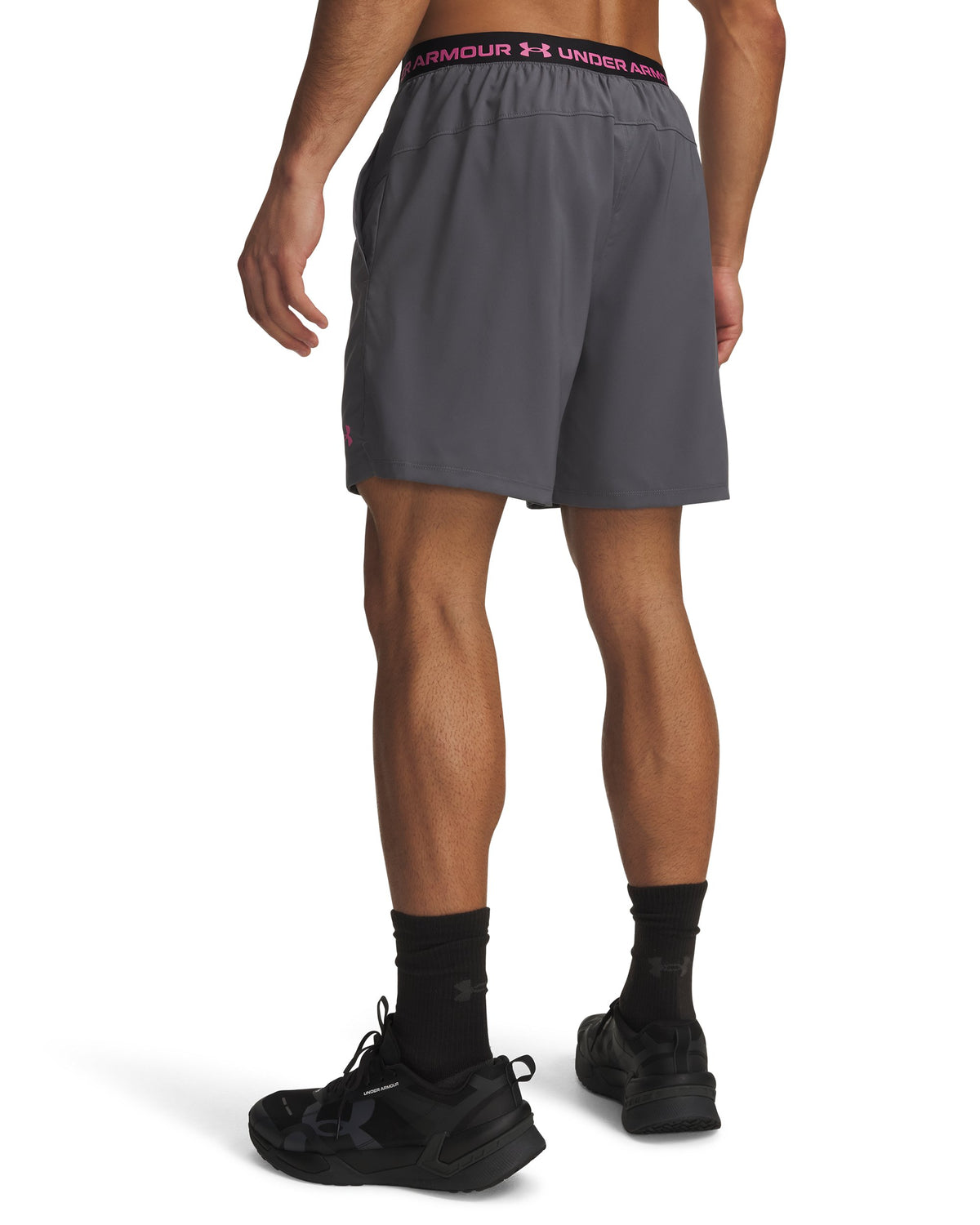 UA Vanish Wven Short 2.0 6in - Gray / Pink Frenzy - 026