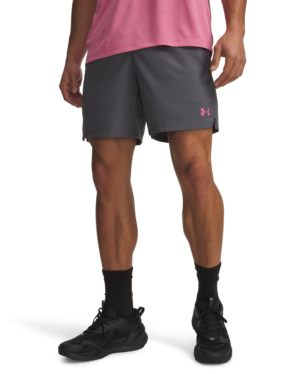 UA Vanish Wven Short 2.0 6in - Gray / Pink Frenzy - 026