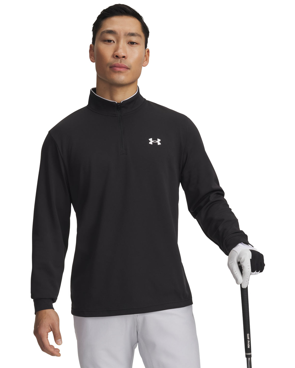 UA Links 1/4 Zip - Black / White - 001
