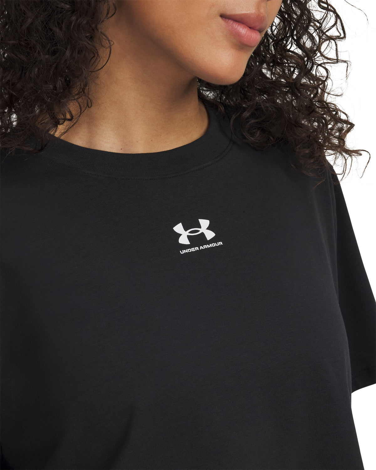 UA Rival Boxy Tee Solid - Black / White - 001