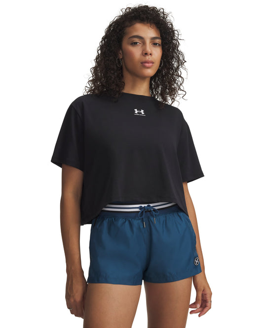 UA Rival Boxy Tee Solid - Black / White - 001